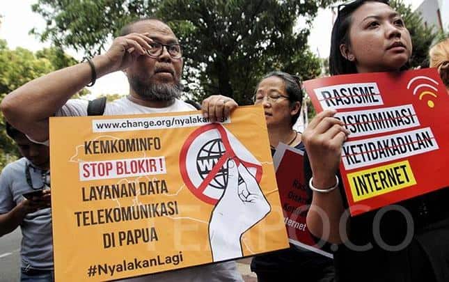 Aksi menolak pemblokiran internet di Papua - Dok. Jubi